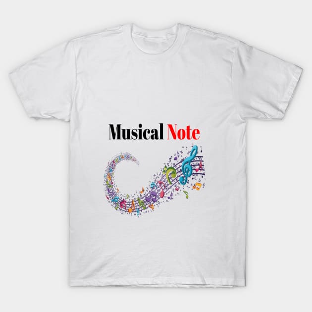 Musical Note T-Shirt by Roseyasmine